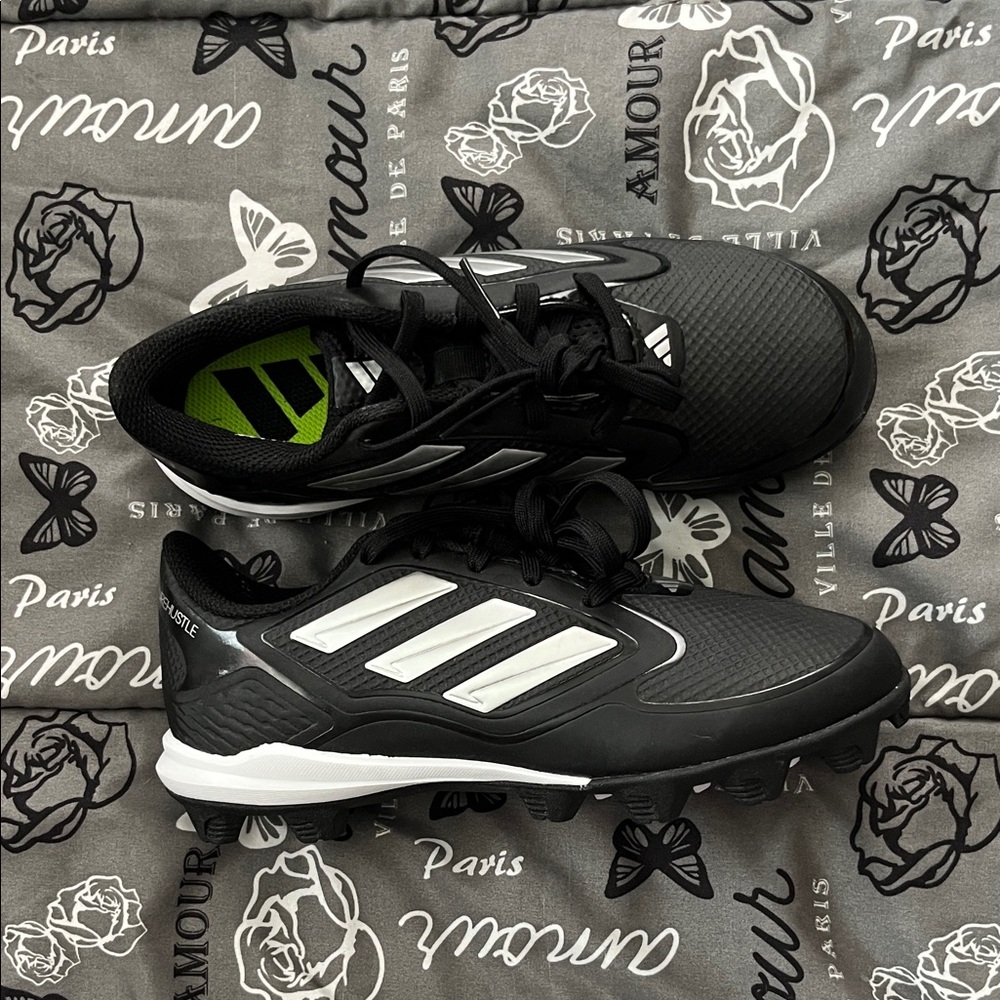 Adidas Black and White Athletic Cleats